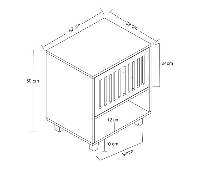 Conforama Mesita De Noche Ypäjä Con Compartimentos Bambú 50x42x39cm - Natural [en.casa]