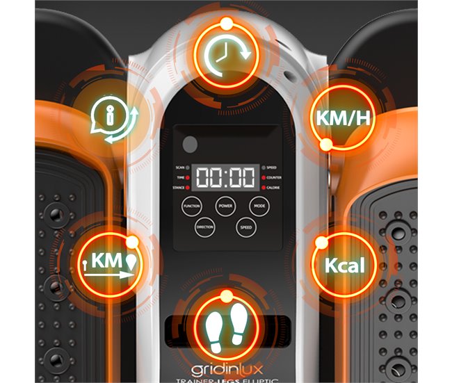 Conforama Mini Eliptica Eléctrica Trainer Legs ELLIPTIC Ejercitador De Piernas Bidireccional 4 Funciones 5 Velocidades Mando Gridinlux