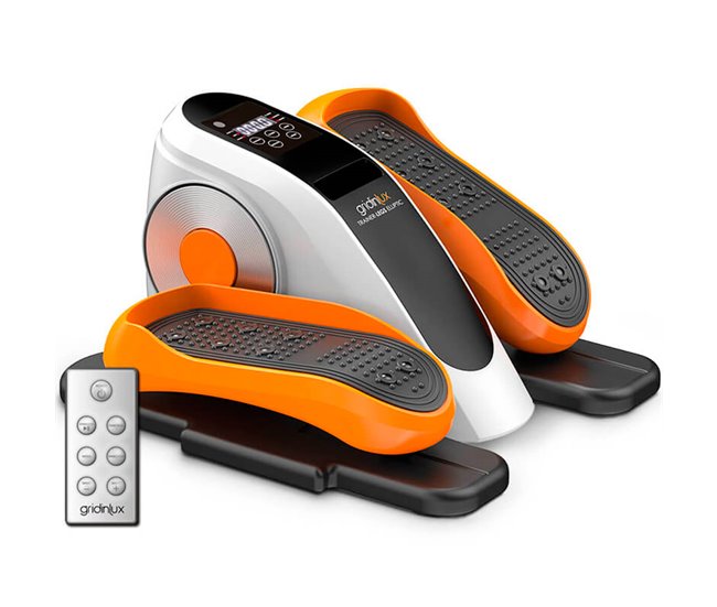 Conforama Mini Eliptica eléctrica Trainer Legs ELLIPTIC Ejercitador de piernas Bidireccional 4 Funciones 5 velocidades Mando Gridinlux