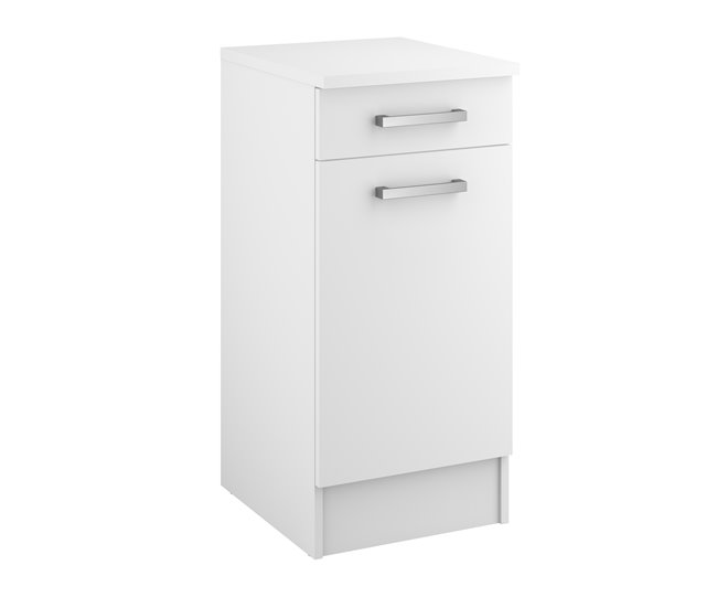 Conforama Módulo Bajo UNO De 40cm 1 Puerta Y 1 Cajón Blanco Mate