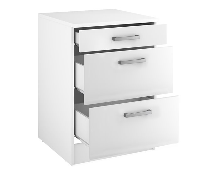 Conforama Módulo Bajo UNO De 60cm 3 Cajones Blanco Mate