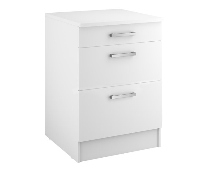Conforama Módulo Bajo UNO De 60cm 3 Cajones Blanco Mate