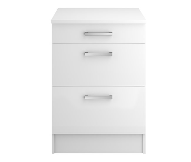 Conforama Módulo Bajo UNO De 60cm 3 Cajones Blanco Mate