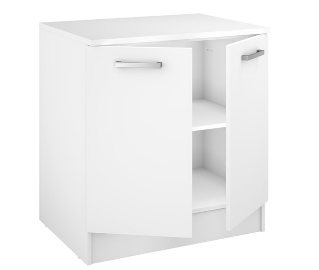 Conforama Módulo Bajo UNO De 80cm 2 Puertas Blanco Mate