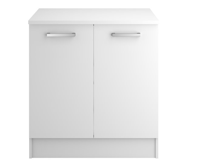 Conforama Módulo bajo UNO de 80cm 2 puertas blanco mate