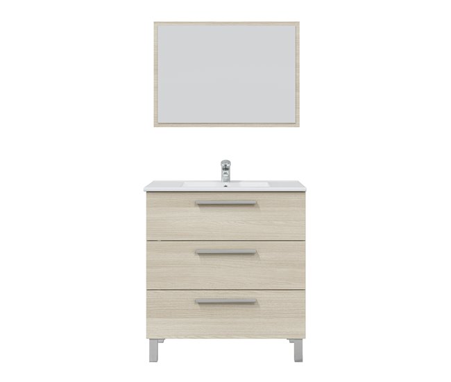 Conforama Mueble Baño Alise 3 Cajones Espejo Sin Lavabo Roble