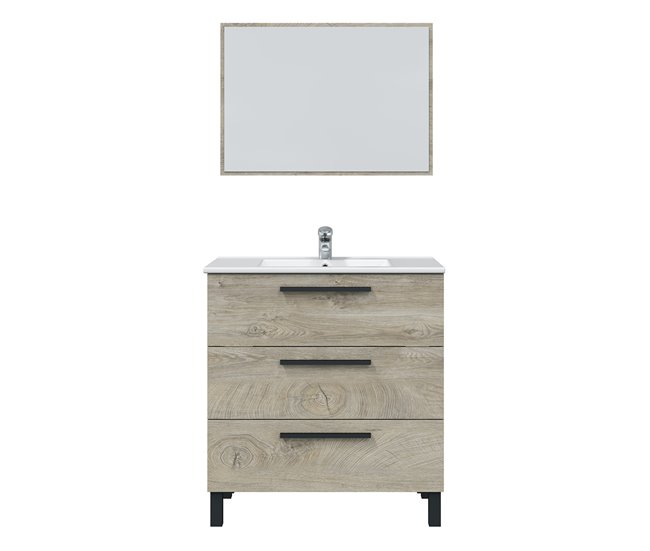 Conforama Mueble Baño Alise 3 Cajones Espejo Y Lavabo Alaska