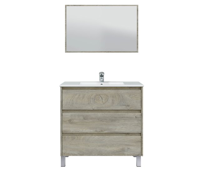 Conforama Mueble Baño Devin 3 Cajones Espejo Sin Lavabo Alaska