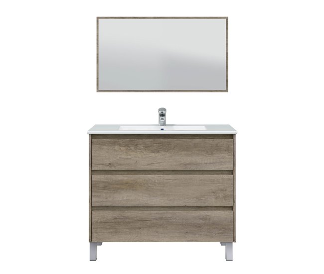 Conforama Mueble Baño Devin 3 Cajones Espejo Sin Lavabo Nordik