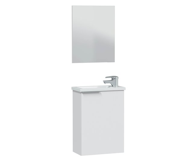 Conforama Mueble baño Elsa 1 puerta espejo y lavabo Blanco brillo