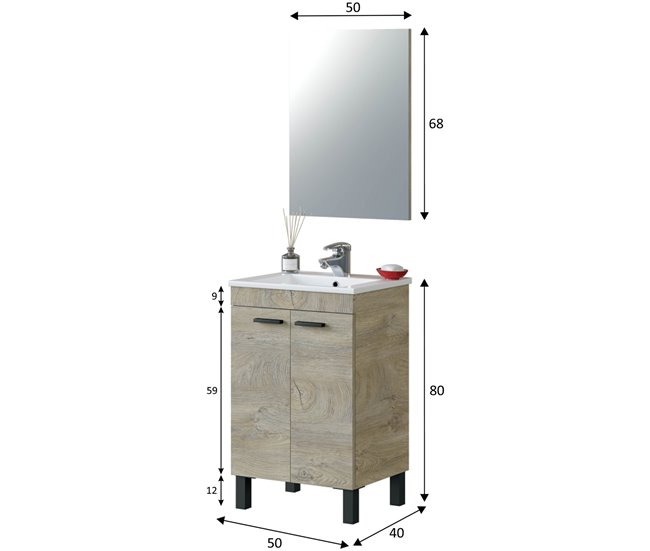 Conforama Mueble Baño Levis 2 Puertas Espejo Sin Lavabo Alaska