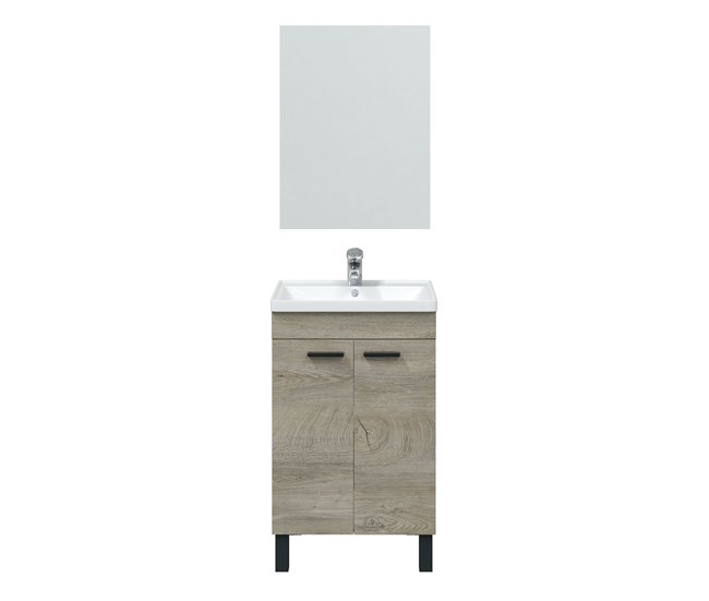 Conforama Mueble Baño Levis 2 Puertas Espejo Y Lavabo Alaska