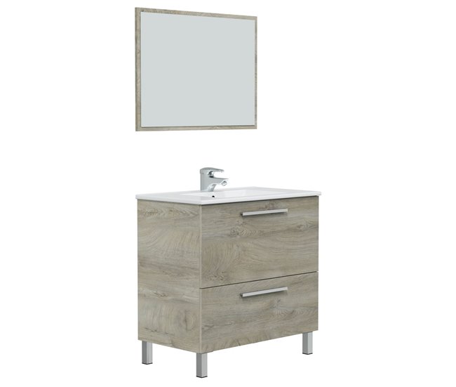 Conforama Mueble baño Luis 1 cajón 1 puerta espejo sin lavabo Alaska