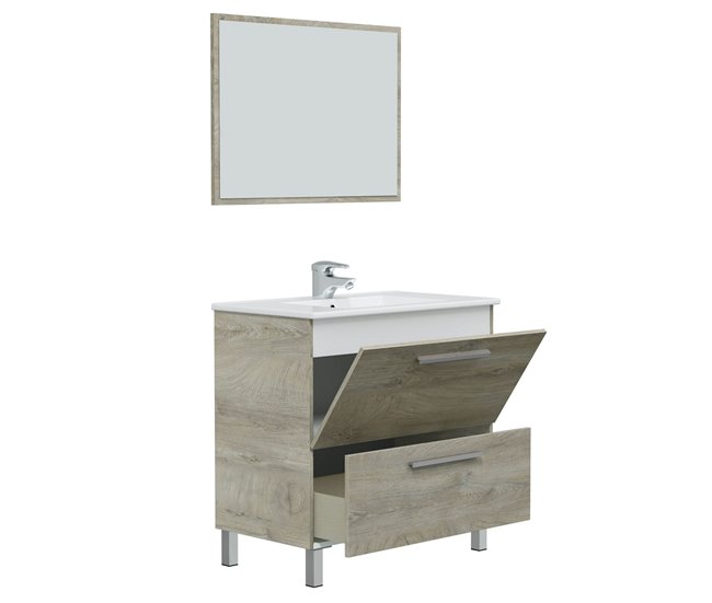 Conforama Mueble Baño Luis 1 Cajón 1 Puerta Espejo Y Lavabo Alaska