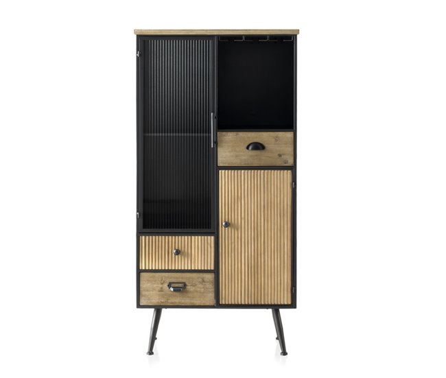 Conforama Mueble Bar Expositor De Metal Con Sobre De Madera