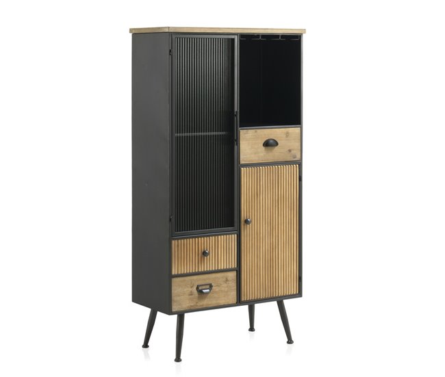 Conforama Mueble Bar Expositor De Metal Con Sobre De Madera