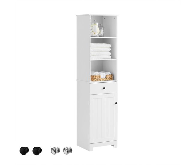 Conforama Mueble Columna de baño Armario Alto baño 161 x 40 x 35 cm BZR17-W SoBuy ES