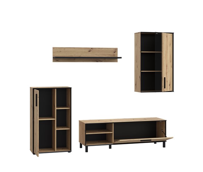 Conforama Mueble Compacto De TV PORTOPINO 236 Cm Roble