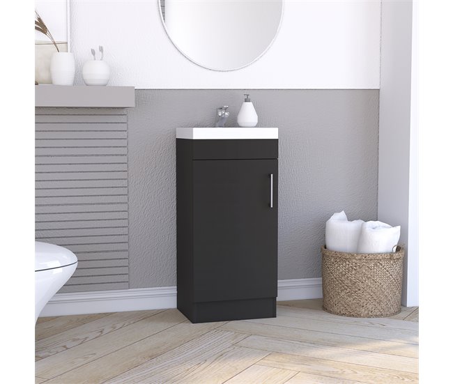 Conforama Mueble De Baño Con Lavabo Madrid Con Armario De Almacenamiento 83CM A X 33CM P X 40CM L Wengue