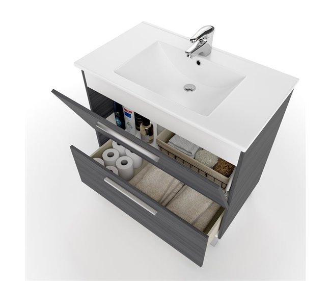 Conforama Mueble De Baño Urban Ceniza 80 X 80 X 46 Cm