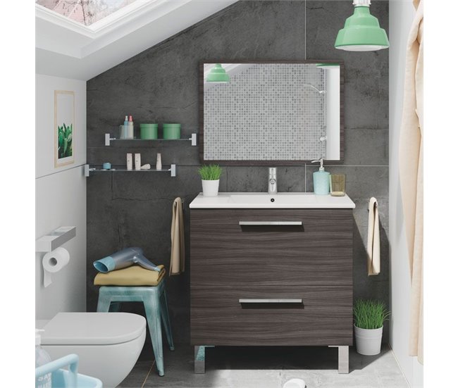 Conforama Mueble De Baño Urban Ceniza 80 X 80 X 46 Cm