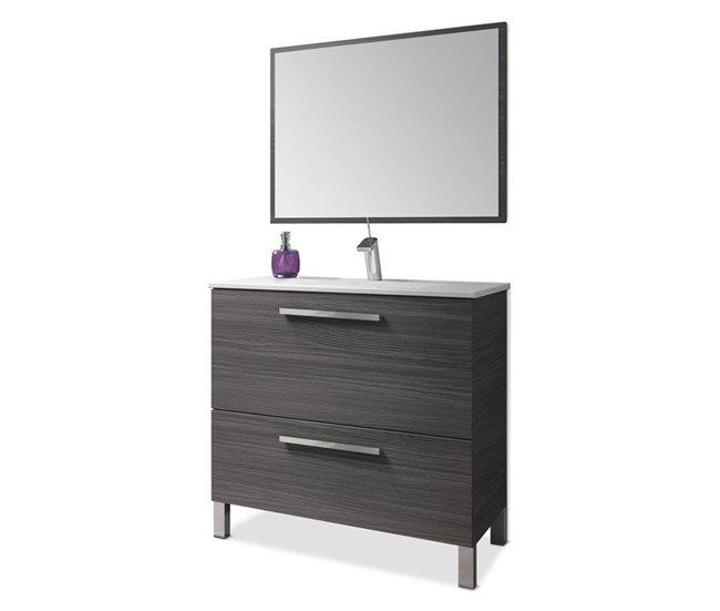 Conforama Mueble de baño Urban Ceniza 80 x 80 x 46 cm