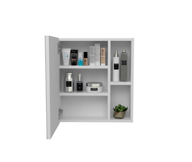 Conforama Mueble De Pared De Baño Labelle Con Espejo 160CM A X 20.3CM AN X 62.4CM L Blanco