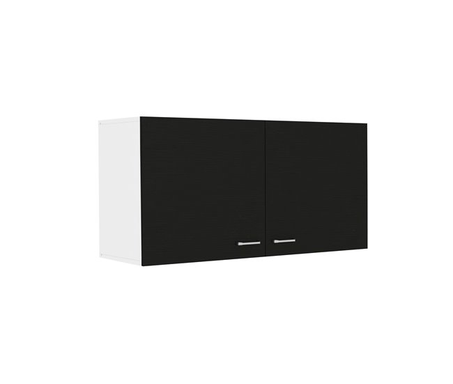 Conforama Mueble de Pared para Cocina Nápoles con dos puertas 49 CM A X 100 CM AN X 32 CM P Blanco / Negro