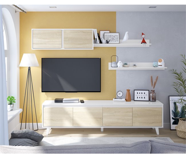 Conforama Mueble De Salón LINE Color Blanco Y Roble