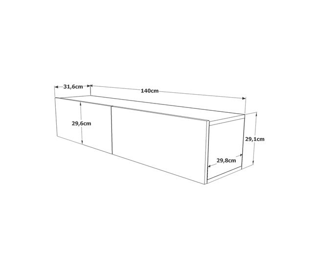 Conforama Mueble De Televisión Dabubaka Aparador De Salón Mueble Bajo Para TV Base De Pared Equipada 140x32h29 Cm Roble