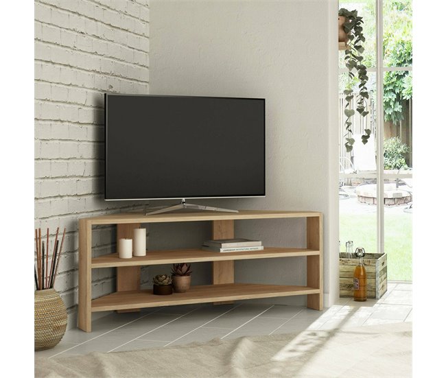 Conforama Mueble De Televisión Dbarb Aparador De Salón Mueble Bajo Para TV Base De Pared Equipada 114x36h45 Cm Roble