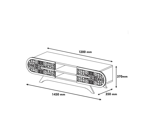 Conforama Mueble De Televisión Desposit Aparador De Salón Mueble Bajo Para TV Base De Pared Equipada 145x37h37 Cm Nogal Y Blanco