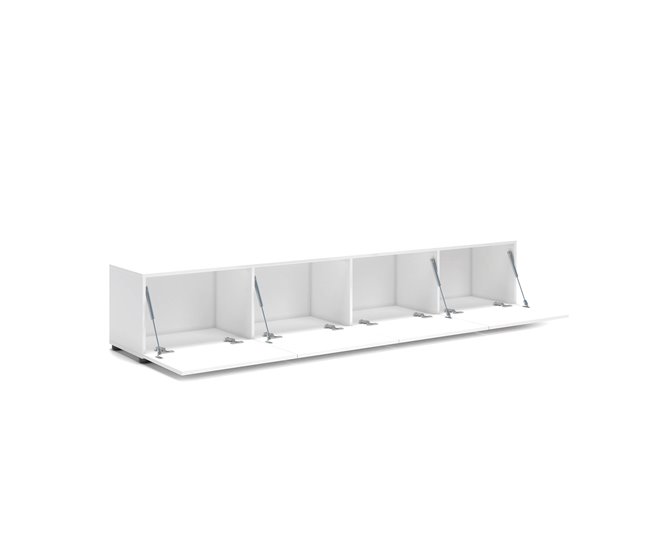 Conforama Mueble De Televisión Dfalzeran Aparador De Salón Mueble Bajo Para TV Base De Pared Equipada Made In Italy 225x38h39 Cm Blanco Brillante