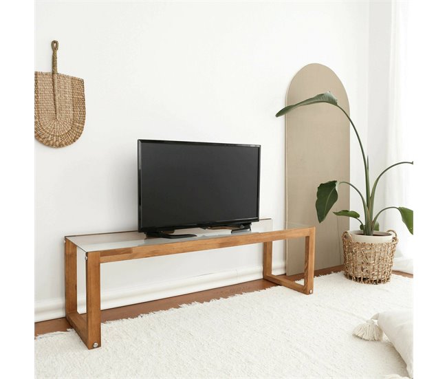 Conforama Mueble De Televisión Dfrattes Aparador De Salón Mueble Bajo Para TV Base De Pared Equipada 130x40h40 Cm Roble
