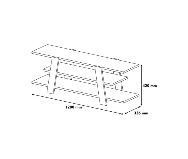 Conforama Mueble De Televisión Doukhadd Aparador De Salón Mueble Bajo Para TV Base De Pared Equipada 120x34h42 Cm Nogal Y Blanco