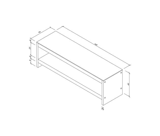 Conforama Mueble De Televisión Dpaciocc Aparador De Salón Mueble Bajo Para TV Base De Pared Equipada 140x40h45 Cm Nuez
