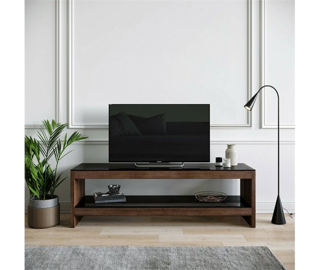 Conforama Mueble De Televisión Dpaciocc Aparador De Salón Mueble Bajo Para TV Base De Pared Equipada 140x40h45 Cm Nuez