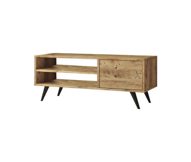 Conforama Mueble de televisión Dpavar Aparador de salón Mueble bajo para TV Base de pared equipada 110x40h44 cm Roble