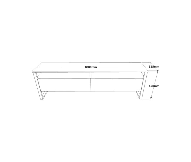 Conforama Mueble De Televisión Dpirozz Aparador De Salón Mueble Bajo Para TV Base De Pared Equipada 180x36h56 Cm Roble
