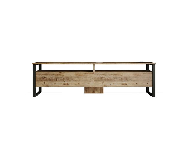 Conforama Mueble de televisión Dpirozz Aparador de salón Mueble bajo para TV Base de pared equipada 180x36h56 cm Roble