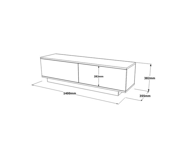 Conforama Mueble De Televisión Dpoloni Aparador De Salón Mueble Bajo Para TV Base De Pared Equipada 140x36h38 Cm Negro
