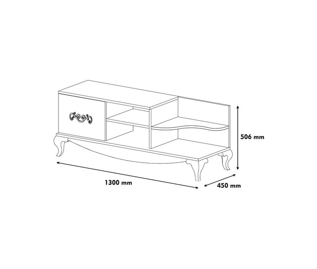 Conforama Mueble De Televisión Dporrin Aparador De Salón Mueble Bajo Para TV Base De Pared Equipada 130x45h51 Cm Nogal Y Blanco