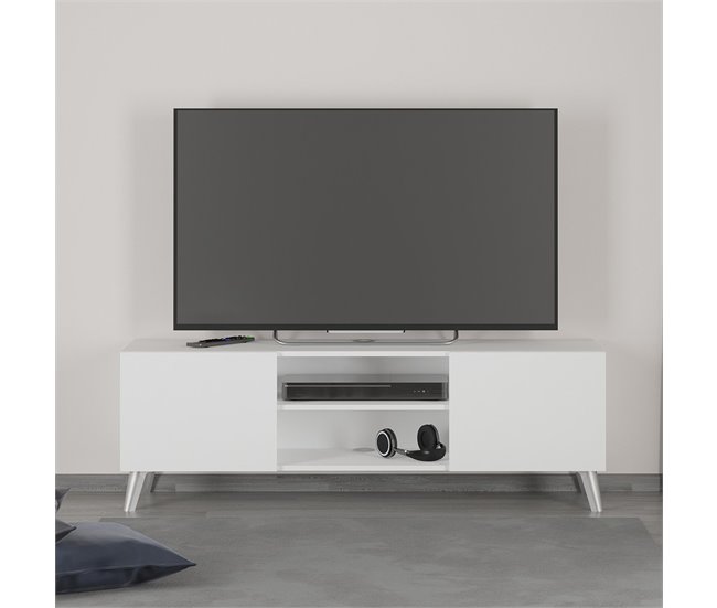 Conforama Mueble De TV 2 Puertas Blanco Brighton 1 - L140 Cm X H46 5 Cm