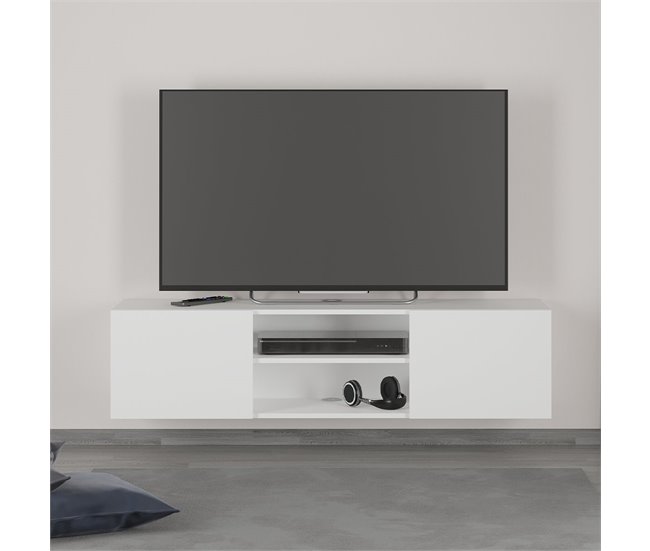 Conforama Mueble De TV 2 Puertas Blanco Brighton 1 - L140 Cm X H46 5 Cm