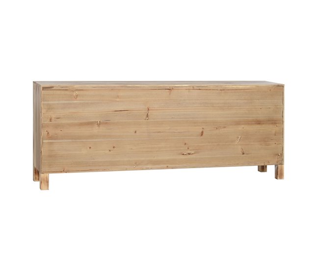 Conforama Mueble De TV Home ESPRIT Negro Natural Abeto Madera MDF 130 X 24 X 51 Cm