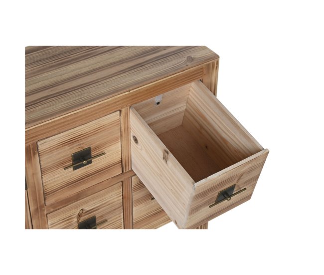Conforama Mueble De TV Home ESPRIT Negro Natural Abeto Madera MDF 130 X 24 X 51 Cm