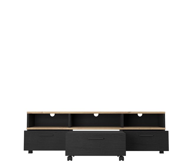 Conforama Mueble De TV LAKMOS Roble Negro Y Artisan