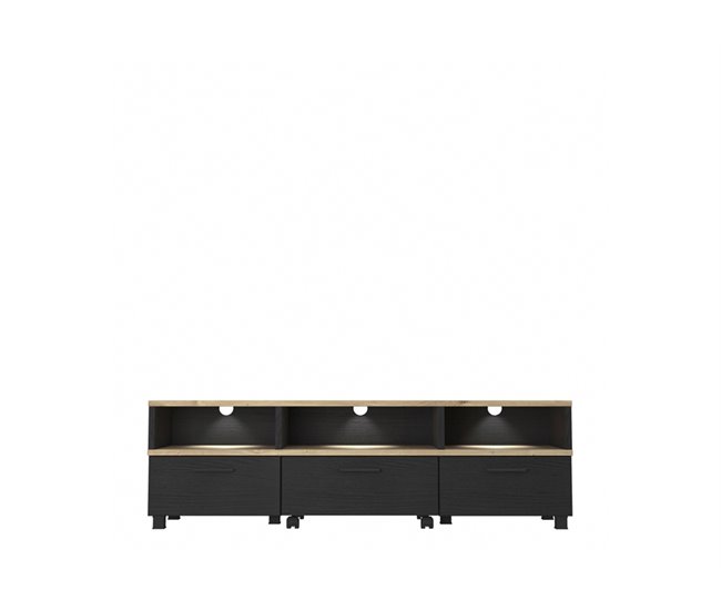 Conforama Mueble de TV LAKMOS roble negro y artisan