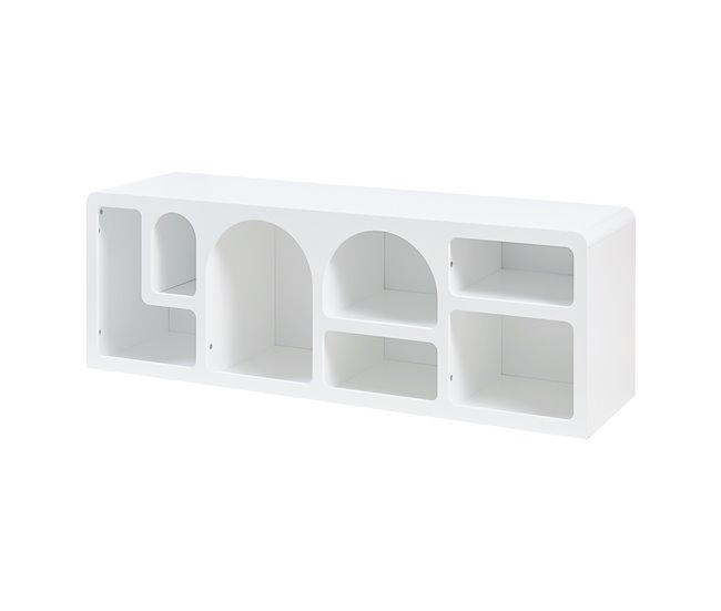 Conforama Mueble de TV Vågå MDF 140x40x48 cm - Blanco [en.casa]