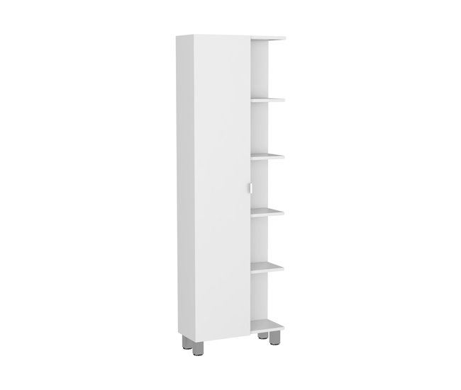 Conforama Mueble Esquinero de Baño Urano con 5 estantes 62.2 CM A X 20.15 CM An X 8.58 CM P Blanco